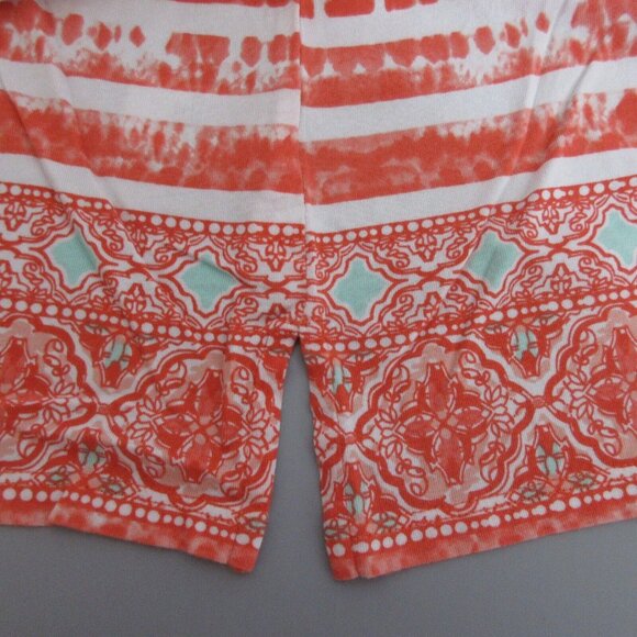 Kim Rogers Tunic Top XL Orange White Tie Dyed Sleeveless Summer Beach Cover-Up - Picture 6 of 7
